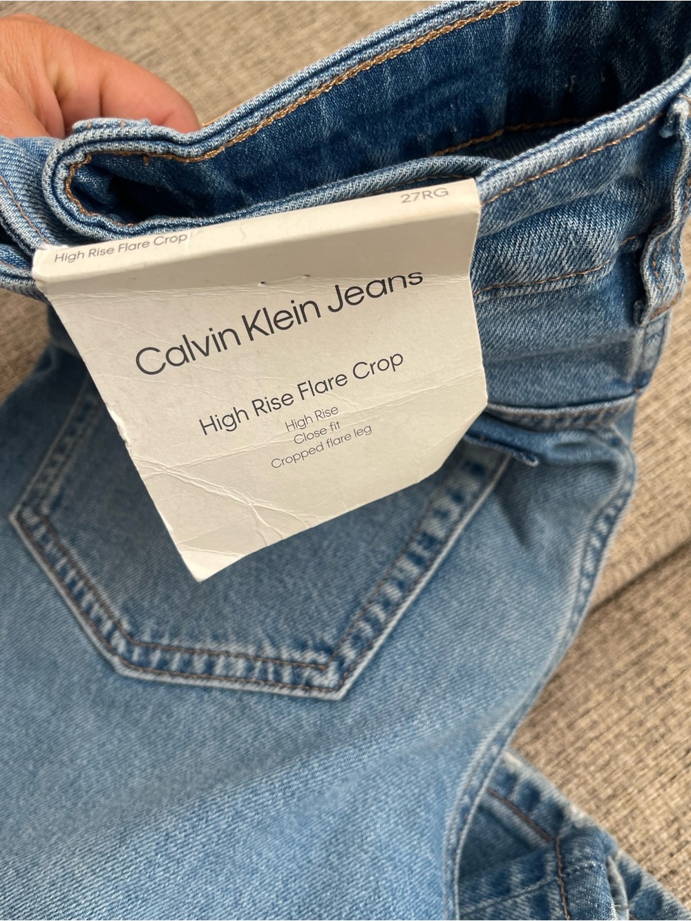 Calvin Klein Jeans High Rise Flare Crop - Light Blue Denim
